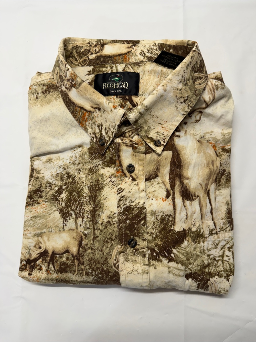 Men's Redhead‎ Outdoor Print Button-Up Short Sleeve Size 3XL